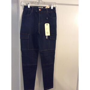 New NWT Denim Blvd Size 1 Super High Waist Carpenter Jeans Stretch